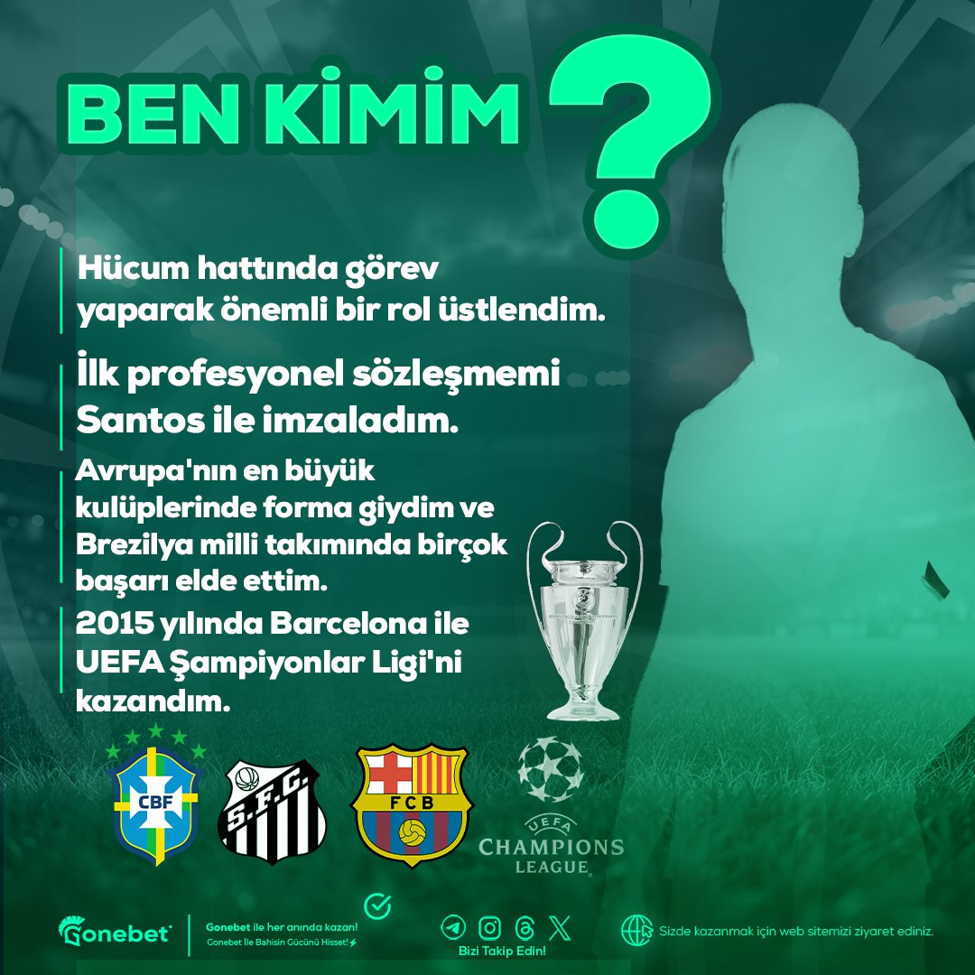 🤑150 FS ÖDÜLLÜ BEN KİMİM ? ETKİNLİĞİ BAŞLADI

❓ Görselin Arkasındaki Doğru Futbolcu kimdir?

👍Gönderiyi Beğen 
👥Sayfamızı Takip Et

Katılmak İçin Tıkla : forms.gle/CPk3QjubMm6ePW…

150 Freespin Ödül Kazanmaya Hak Kazan‼️ 

Güncel Giriş Adresi : bit.ly/gonebettg