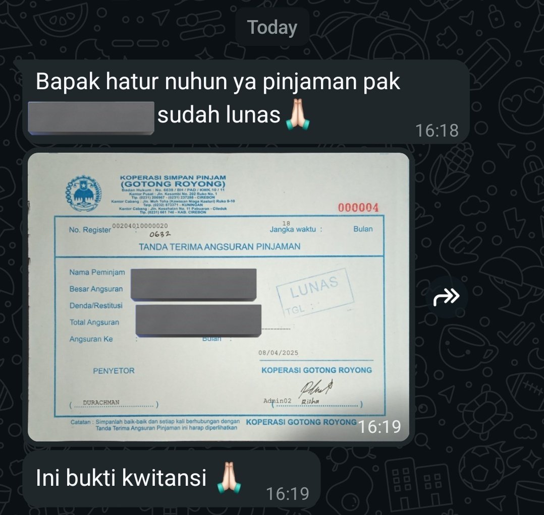 Bahagiaku bukan bisa kebeli kendaraan, hp mahal, sepatu mahal dan yang lainnya tapi perlahan bisa melunasi hutang orang tua. Alhamdulillah lunas!!! Bapa Mamah yang tenang di sana ya. Maaf tidak bisa bantu banyak ketika kalian masih di sini. 🙏