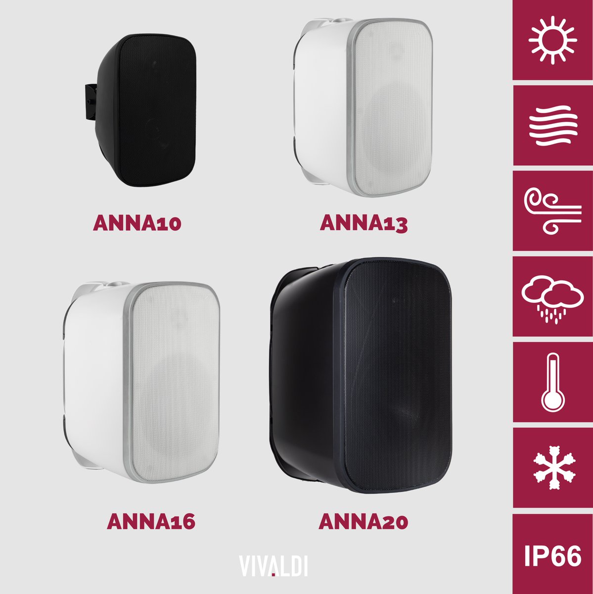 Vivaldi_Srl's tweet photo. VIVALDI ANNA – DIFFUSORI HiFi OUTDOOR A 3 VIE CON SUBWOOFER INTEGRATO
La serie ANNA di Vivaldi è la scelta ideale per installazioni audio outdoor, un connubio di potenza e resistenza. Ideali per applicazioni in terrazze, patio e simili, grazie alla protezione IP66. https://t.co/A37NHzN2nx