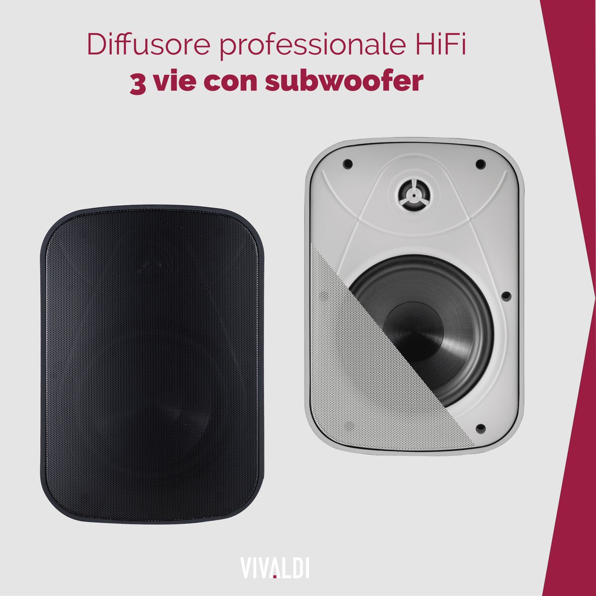 Vivaldi_Srl's tweet photo. VIVALDI ANNA – DIFFUSORI HiFi OUTDOOR A 3 VIE CON SUBWOOFER INTEGRATO
La serie ANNA di Vivaldi è la scelta ideale per installazioni audio outdoor, un connubio di potenza e resistenza. Ideali per applicazioni in terrazze, patio e simili, grazie alla protezione IP66. https://t.co/A37NHzN2nx