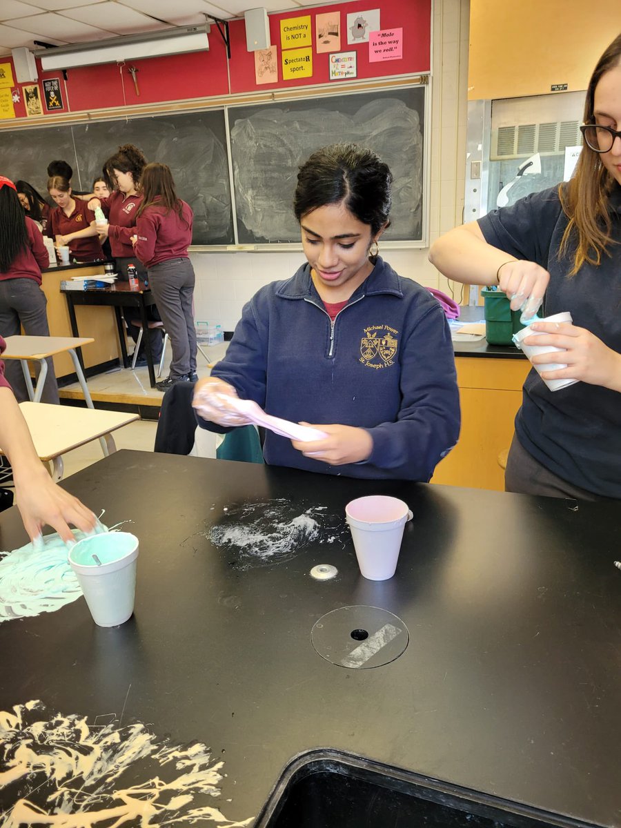 mpsjscience's tweet photo. The organized chaos of making slime as our Grade 12 IBs wrap up their organic chem unit and their high school careers. 😢 #mpsjchem @MPSJ_TCDSB @PowerIB https://t.co/KaCS1mEBmQ