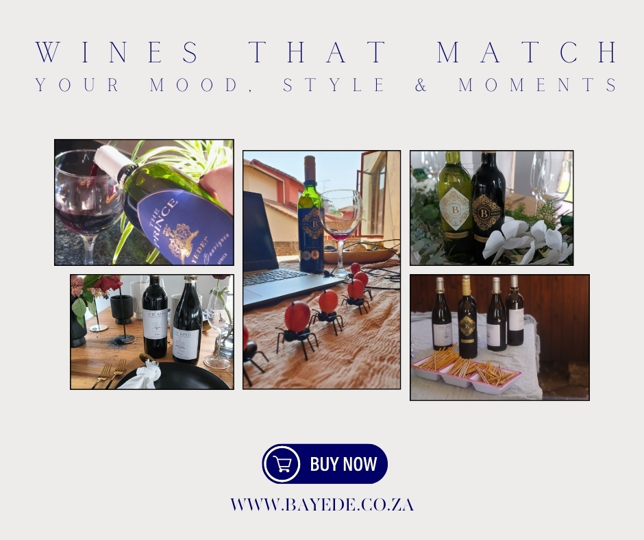 BayedeRoyalZA's tweet photo. Wines that match your mood, style &amp; moments await at Bayede!  Unwind, celebrate, or impress—shop https://t.co/39NJAjaW7g for the perfect bottle. #WineLovers #WineTime #WineOClock #Winery #WineTasting #Winelover #Winestagram #WinesOfInstagram #Instawine #RedWine #BayedeWines https://t.co/xxfH7GAqHP