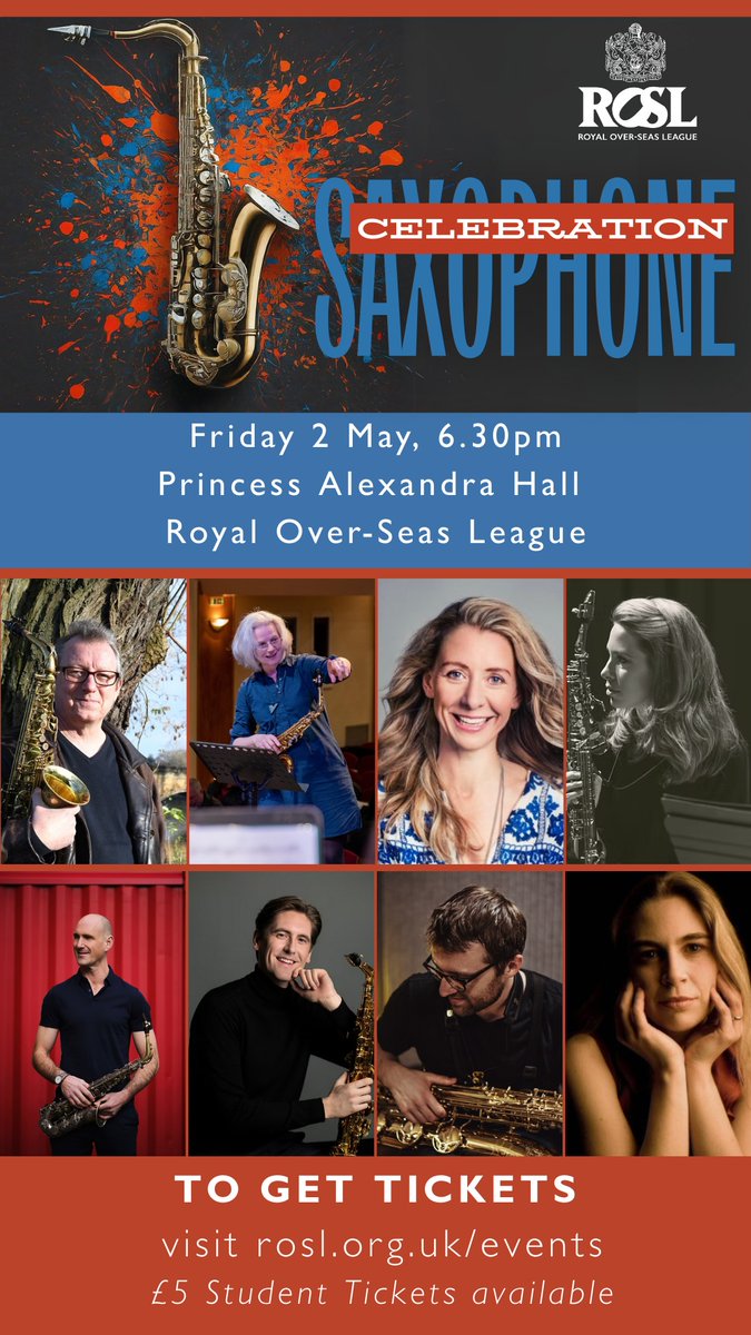 gmcsax's tweet photo. hugely looking forward to this fab celebration of the saxophone @ROSLARTS May 2nd Tickets start at £5 for students. #saxophone https://t.co/eZliXkw6aA