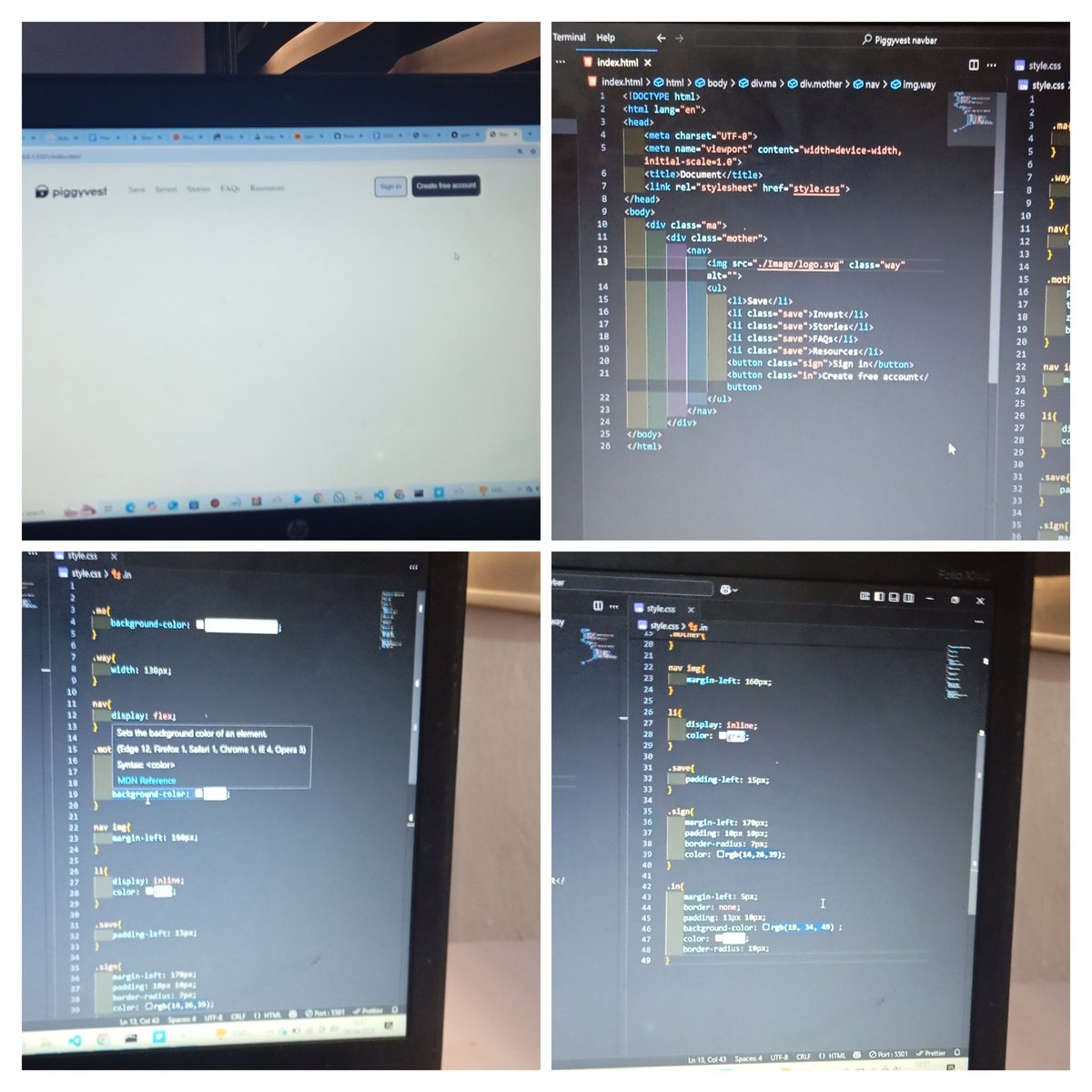_DaveTheDev_'s tweet photo. Using HTML and CSS 
Was Asked to clone piggyvest navbar https://t.co/gabYS91Yai