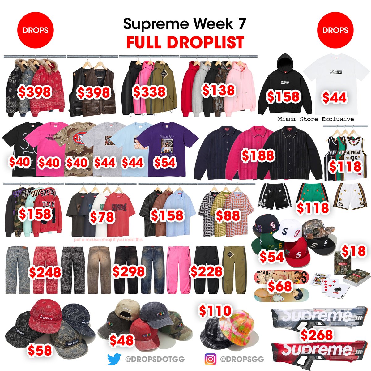 その他 Supreme week7 Supreme Week 7 - Full Droplist & Retail Prices + Spring Tees