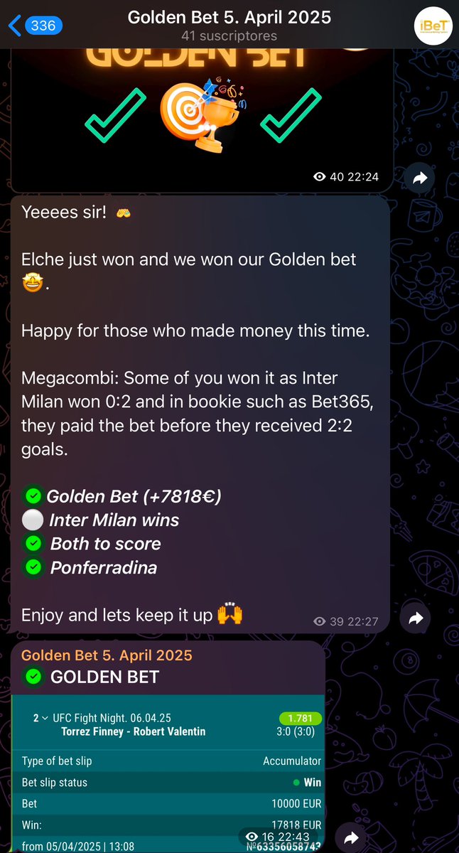 We do not hit all bets but sometimes we hit top bets such this one and make our month. 

Golden bet are always our top bet and we go with 10.000€ 😏. 

Like and retweet if you like our Golden bet. I will share a top bet among those who like + rt this post.

#SportsBetting #bets