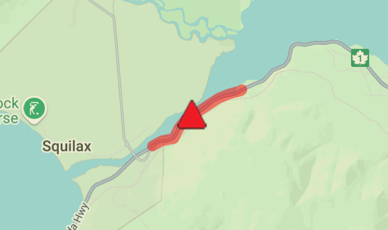 DriveBC's tweet photo. ⛔#BCHwy1 - The highway is blocked in both directions due to a washout between Squilax Turtle Valley Rd &amp; Little River Rd approx. 12 km east of #ChaseBC.
#Squilax #SorrentoBC
Next update expected at approximately 7:00AM PDT.
ℹ️For more info:
https://t.co/NwYt8ur1z7 https://t.co/2WIy5KU9aF