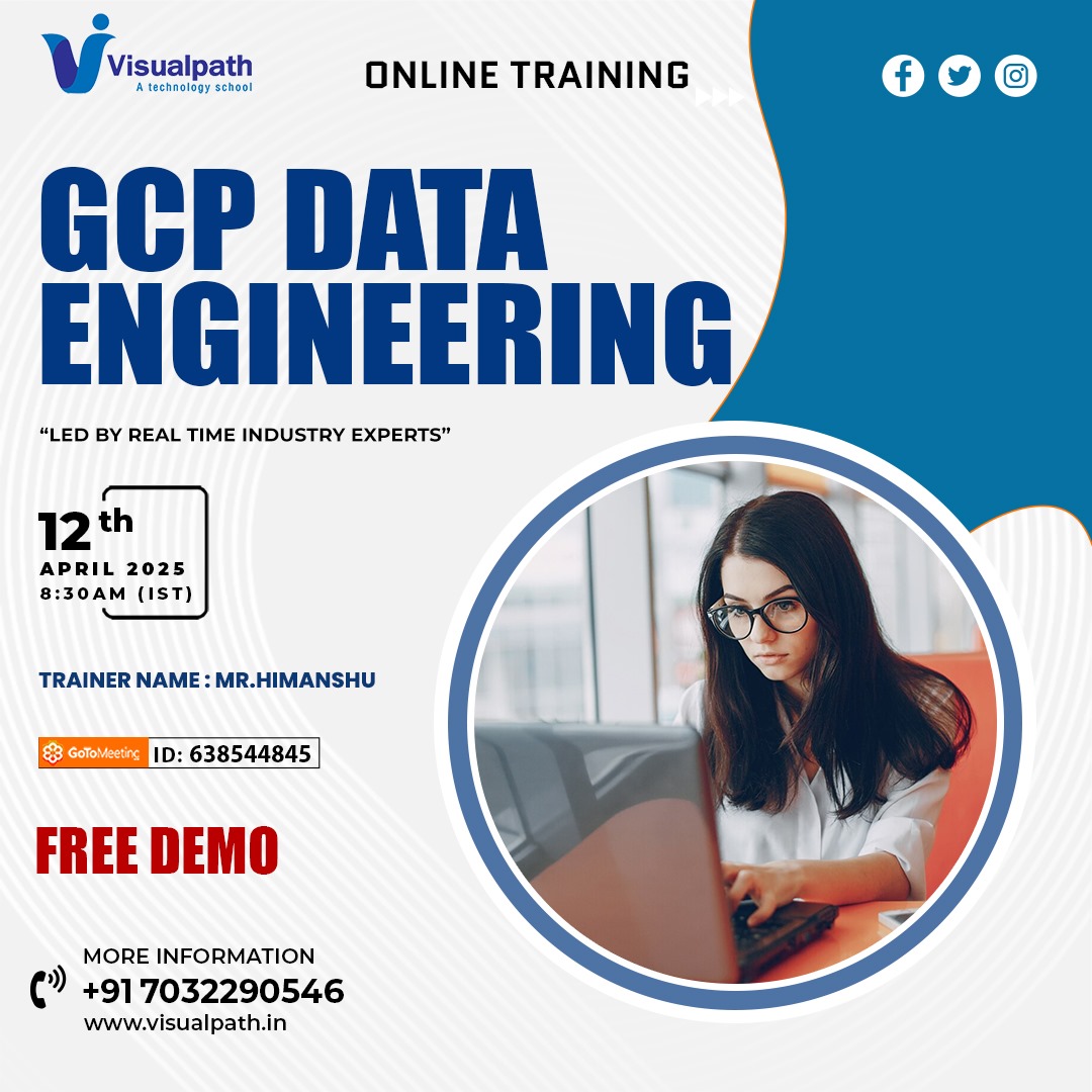 VisualpathPro's tweet photo. Join link: https://t.co/Wy7qDZpQqx
Attend Online #FreeDemo On #GCPDataEngineering
Demo on: 12th April 2025 @ 8:30 AM (IST).
Call us: +91 7032290546
WhatsApp: https://t.co/JwGoDA7iwF
Visit: https://t.co/A9VD19WOmk
#GCPDataEngineering #GoogleCloudTraining #DataEngineer #Online https://t.co/5Gc7Vcsl9X