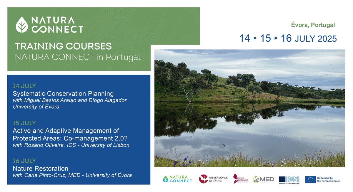 🌿 Professionals in Portugal's nature conservation, planning, or land management: #NaturaConnect is offering 3 in-person training courses in Évora, 14–16 July. Apply by 5 May!  buff.ly/yug5R0N