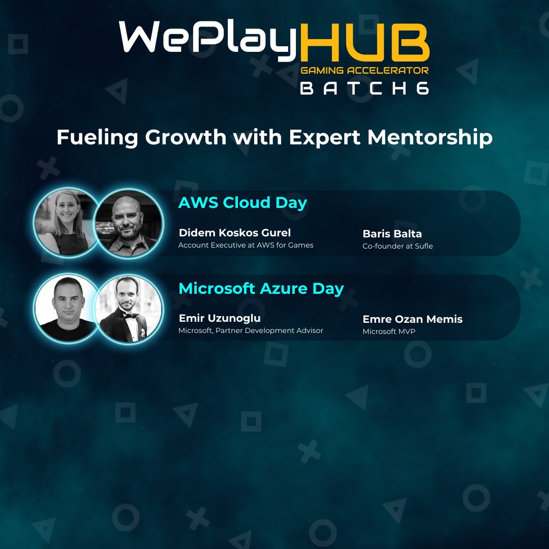 weplayhub's tweet photo. A huge thank you to our incredible mentors who shared their expertise with our startups in March! 🎮

At WePlay Hub, we believe that mentorship is one of the most valuable assets for growing studios, and we’re grateful to have industry leaders guiding our founders through key challenges⚡️

🎯 Dana Sydorenko 🇺🇦 – How to Build and Grow a Non-Toxic Community
🎯 Umut Ersaraç 🕹🎮  – Growth and Success Strategies
🎯 Andreas Edesberg – 3D Content/Asset Creation for Indie Studios: How Sloyd Speeds Up Your Pipeline
🎯 Dr. Ismail Ergen, - Comprehensive Game Art Masterclass
🎯 Didem Koskos Gürel & Barış Balta – AWS Cloud Day
🎯 Emir Uzunoğlu & Emre Ozan Memiş - Microsoft Azure Day

Your insights and hands-on advice have helped our founders refine their strategies, enhance their technical expertise, and strengthen their positioning in the gaming industry.

Thank you for being a part of our journey and for supporting the next generation of gaming entrepreneurs! 🚀

#WePlayHub #Mentorship #GameStartups #ASO #UAOptimization #Pitching #GameDesign #GamingEcosystem