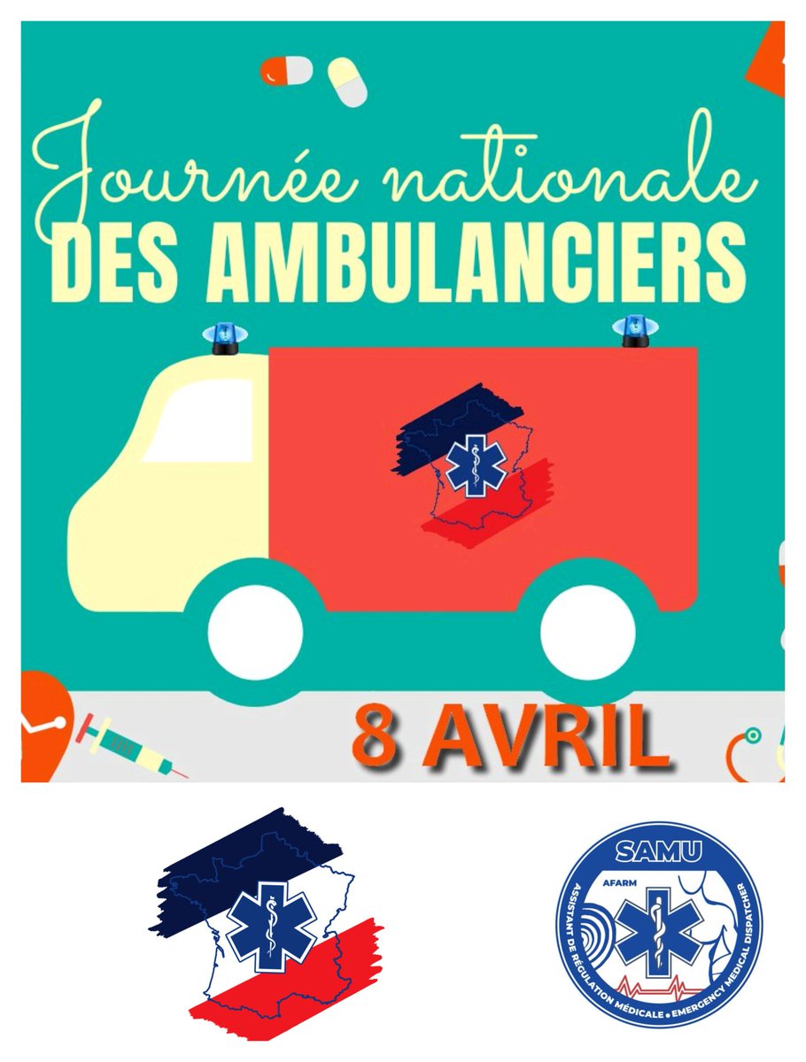 AFARM_SAMU's tweet photo. [ 🚑 #JNA 2025 🚑 ]

#ambulanciers #SAMU #urgences #hopital 

👏👍 L' @AFARM_SAMU s'associe aujourd'hui avec nos collègues ambulanciers, partenaires au quotidien des #ARM, qu'ils soient privés, hospitaliers ou SMUR lors de la #regulationmedicale. https://t.co/FVI2DMlnBQ