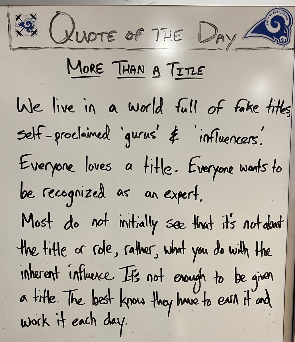 In a world where we get caught up on titles, fake names, and self proclaimed attributes - now, more than ever, people need to realize that it’s never about the title, rather, what you choose to do with it. It’s not enough to be called something - you have to + live it!