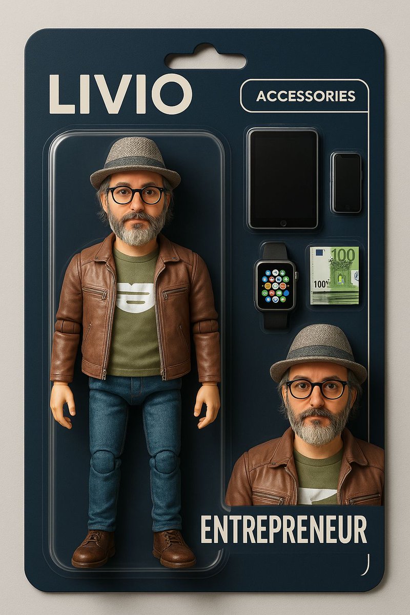 AcerboLivio's tweet image. Meet LIVIO: the Entrepreneur Action Figure. iPad, iPhone, Apple Watch, euros &amp;amp; style included. Built for visionaries. Want one on your desk? #FounderVibes #LIVIO