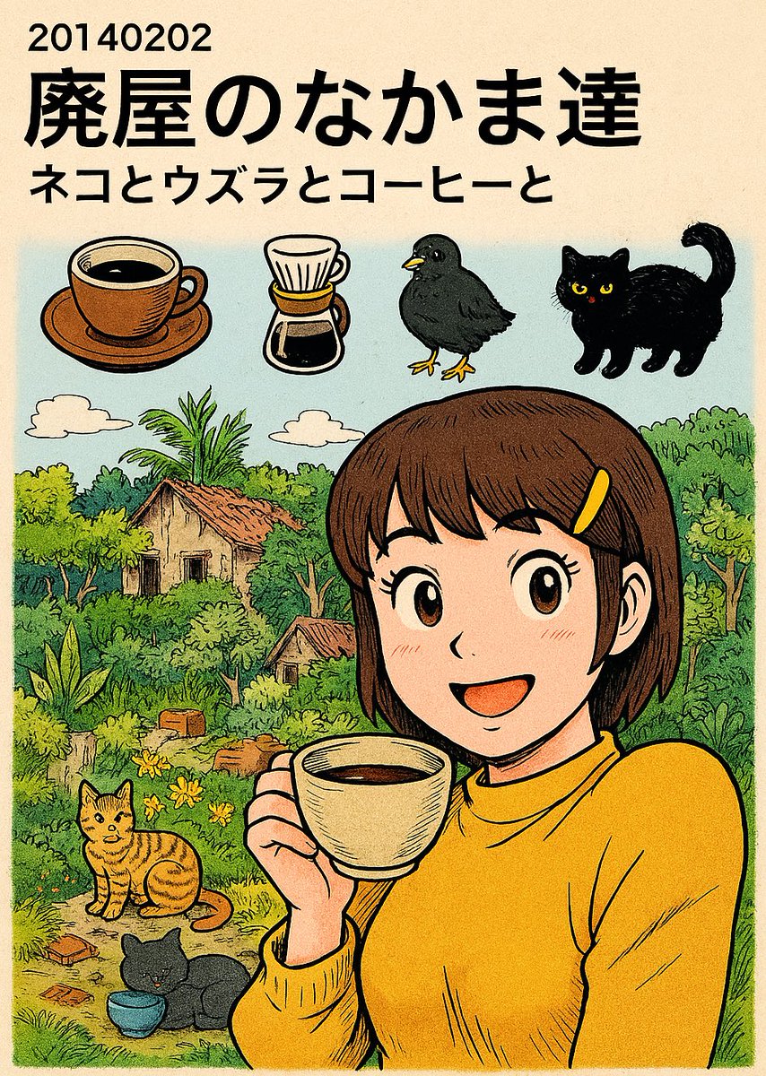過去の同人誌を1冊のコミックスに集めました「廃墟のなかま達」
線画をAIに入れたら何故かこうなる😅何故か背景に猫居るし

https://t.co/isTLY8fhfF 