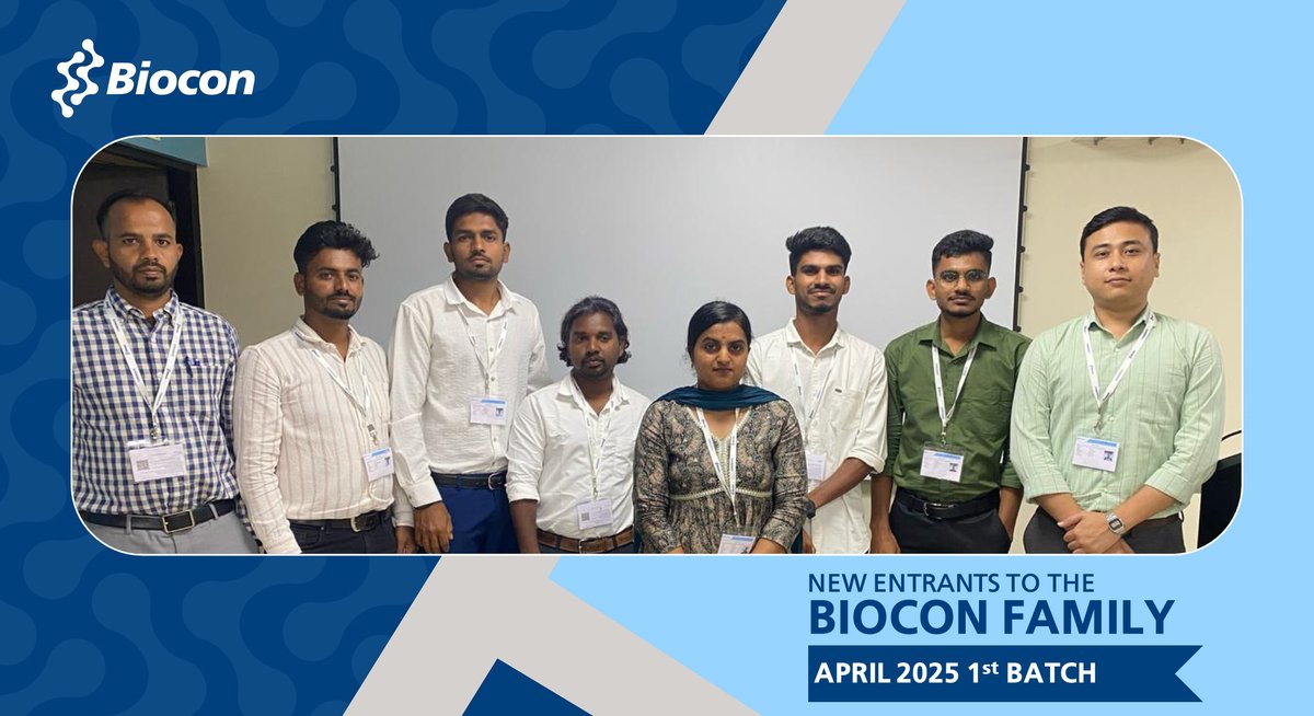 Bioconlimited's tweet photo. #WelcomeToBiocon: Always excited to welcome new #Bioconites to the team! Congratulations, and we look forward to you contributing to our purpose of providing everyone, everywhere, affordable access to medicines. #Biocon https://t.co/hkTOfH9wGT