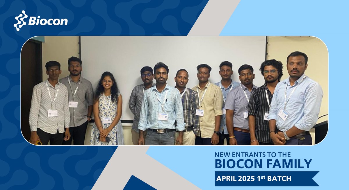 Bioconlimited's tweet photo. #WelcomeToBiocon: Always excited to welcome new #Bioconites to the team! Congratulations, and we look forward to you contributing to our purpose of providing everyone, everywhere, affordable access to medicines. #Biocon https://t.co/hkTOfH9wGT