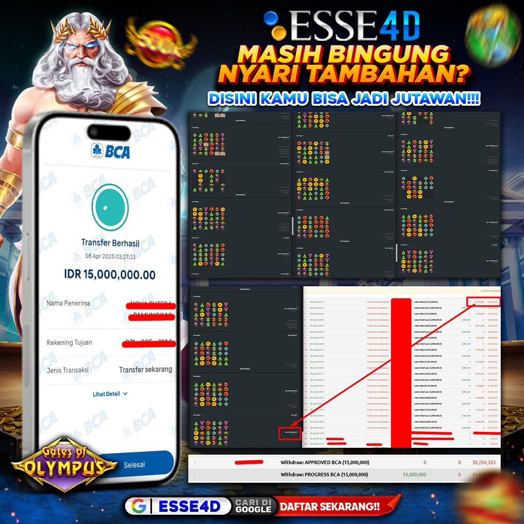 esse4d's tweet photo. Tempat Main Paling Viral 2025 !!
Min Dp 10 Ribu Sudah Bisa Meraskaan Sensasi Maxwin 
Cukup Dp Sekali Autooo Wede Berkali Kali

LINKDAFTAR:https://t.co/D2Sy2VLSE2

#viral #fyp #foryou #IndonesiaGelap #sorotan #semuaorang #viralindo #terbaru #hotelparadise #esse4d https://t.co/PKzubN0afs