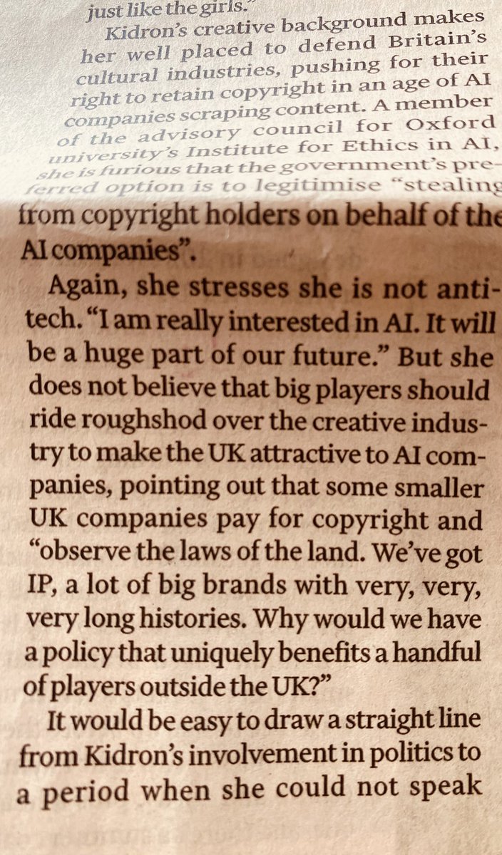 supriasuri's tweet photo. Digital Rights Campaigner Baroness Beebon Kindron on copyright in the age of #ai, with @FT @Ofcom @5RightsFound @CEF_india @fttechnews #creativeeconomy #luncheithft https://t.co/AMZ26RBELI