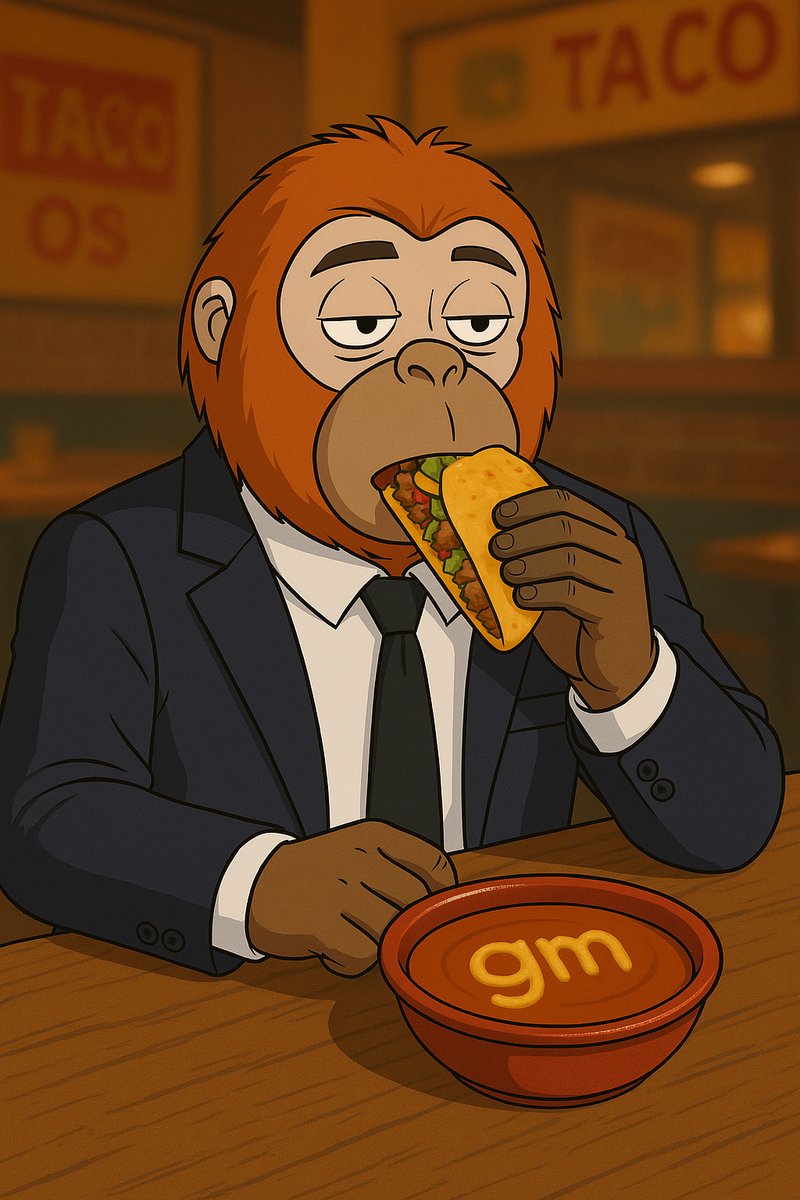 novascripter's tweet photo. GM, happy taco Tuesday🌮☀️

@Solangutans stay hungry on and off chain https://t.co/O1fiIbDdab