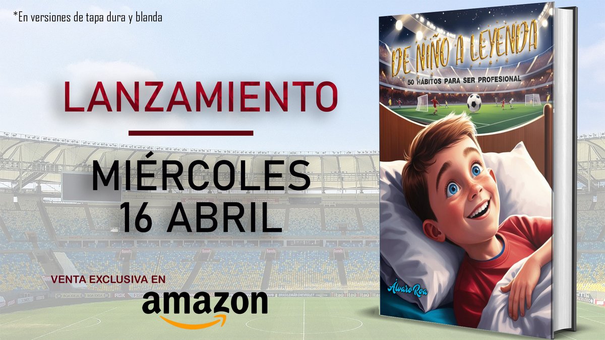 Siete años después, vuelvo a publicar libro. Lanzamiento el próximo miércoles 16 de Abril en <a href="/amazon/">Amazon</a>.

"De niño a leyenda" está dedicado a profundizar en hábitos que harán que aumenten las posibilidades de llegar a ser profesional. 

✍️📖⚽️🚀