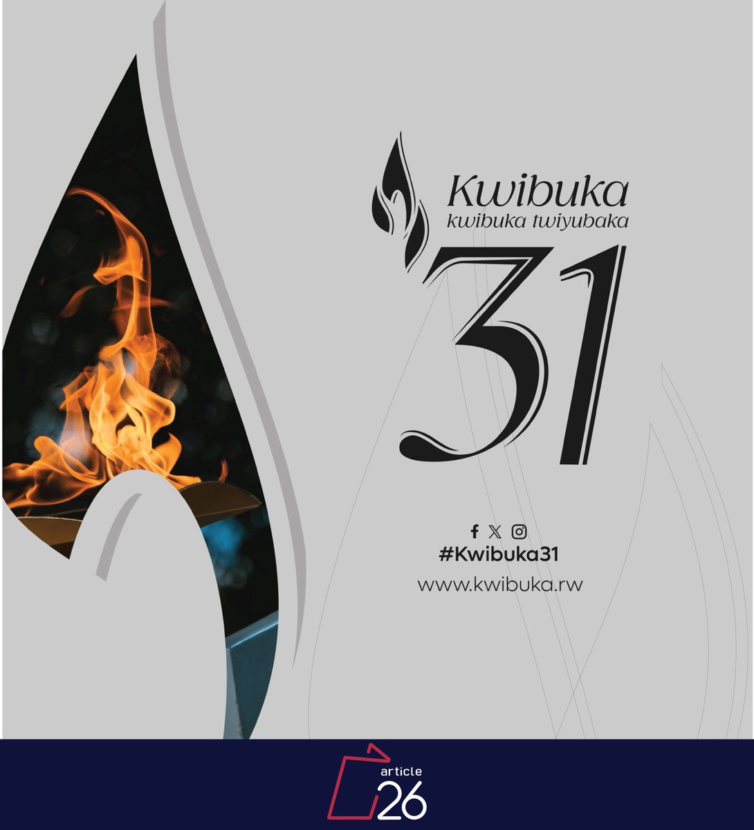 #Kwibuka31

Article26 stands together with all Rwandans as we mark the 31st Commemoration of the 1994 Genocide against Tutsi.

#Remember-#Unite-#Renew