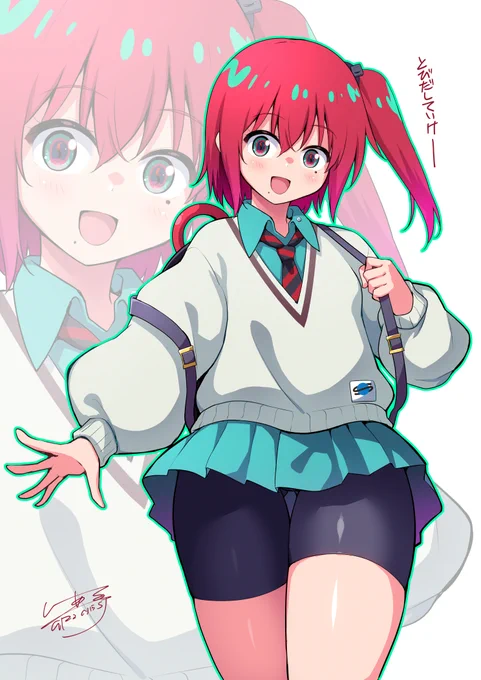 ジークアクス放映に合わせ、VTuber忌野すた子さん  のFA描きましたジークアクス内アニメ絵風に。#忌野すた子#すた子画 