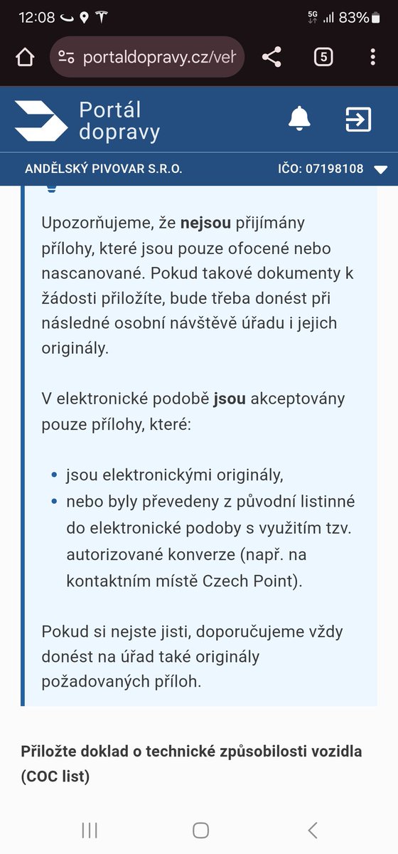 Na dopravním portálu při registraci vozidla chtějí dokumenty v autorizované konverzi.  Hm, ok. Ale na Czechpointu mi to neudělají a prý jsem první kdo něco takového chce. 
Občane smůla  😀
