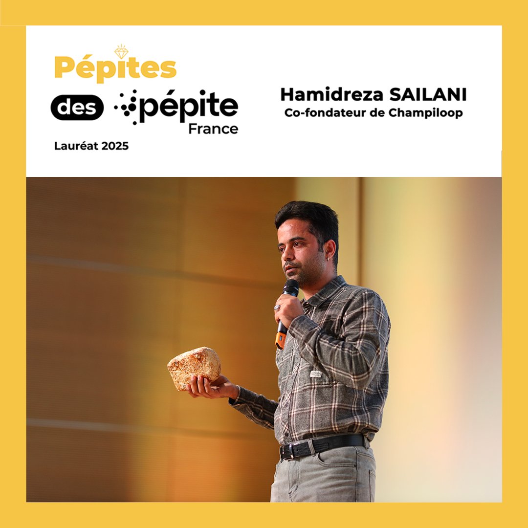 Bravo à Hamidreza Sailani, co-fondateur de Champiloop, lauréat 2025 du prix Pépites des Pépite ! 🎉
Champiloop transforme des lieux urbains abandonnés en champignonnières circulaires, utilisant des coproduits agricoles pour cultiver des champignons bio en circuit court.