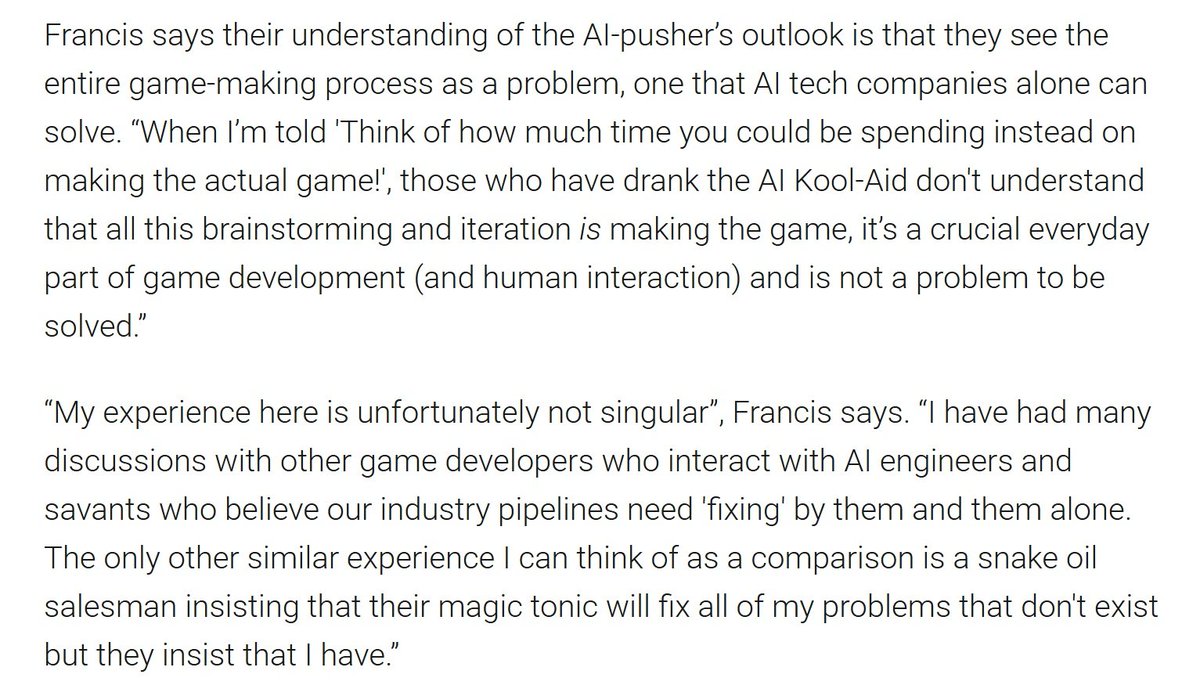 this is crucial, to me. people focus too much on the degree to which ai's forgeries of artistic output are/can be convincing at a glance, when the main human quality it cannot substitute is the incremental creative process that leads you to the final work
