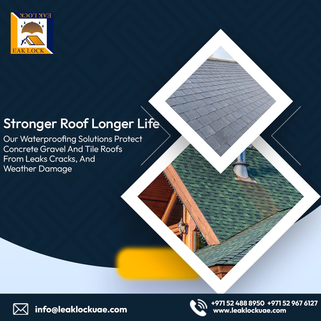 lock_leak's tweet photo. Stronger Roof, Longer Life
Shield your home from leaks, cracks, and weather damage with our expert waterproofing solutions for concrete, gravel, and tile roofs.
https://t.co/SWctJkjpX3
#LeakLock #RoofWaterproofing #LeakProofLiving #WeatherShield https://t.co/XUFg7aSHaX