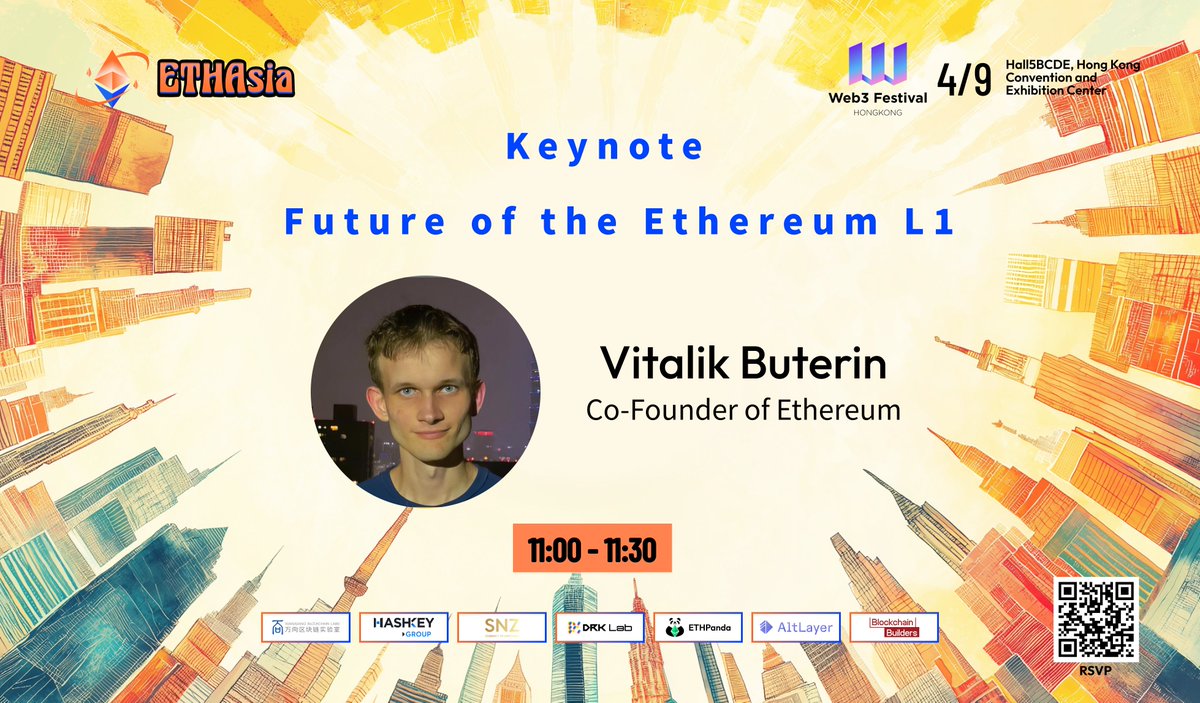 ETHAsia (@ethereumasia) on Twitter photo Come meet <a href="/VitalikButerin/">vitalik.eth</a>
at the Hong Kong Web3 Festival 2025. Mark your calendars for his slots ETHAsia , 9 April at MainStage!
Register:lu.ma/ETHAsia Come meet <a href="/VitalikButerin/">vitalik.eth</a>
at the Hong Kong Web3 Festival 2025. Mark your calendars for his slots ETHAsia , 9 April at MainStage!
Register:lu.ma/ETHAsia