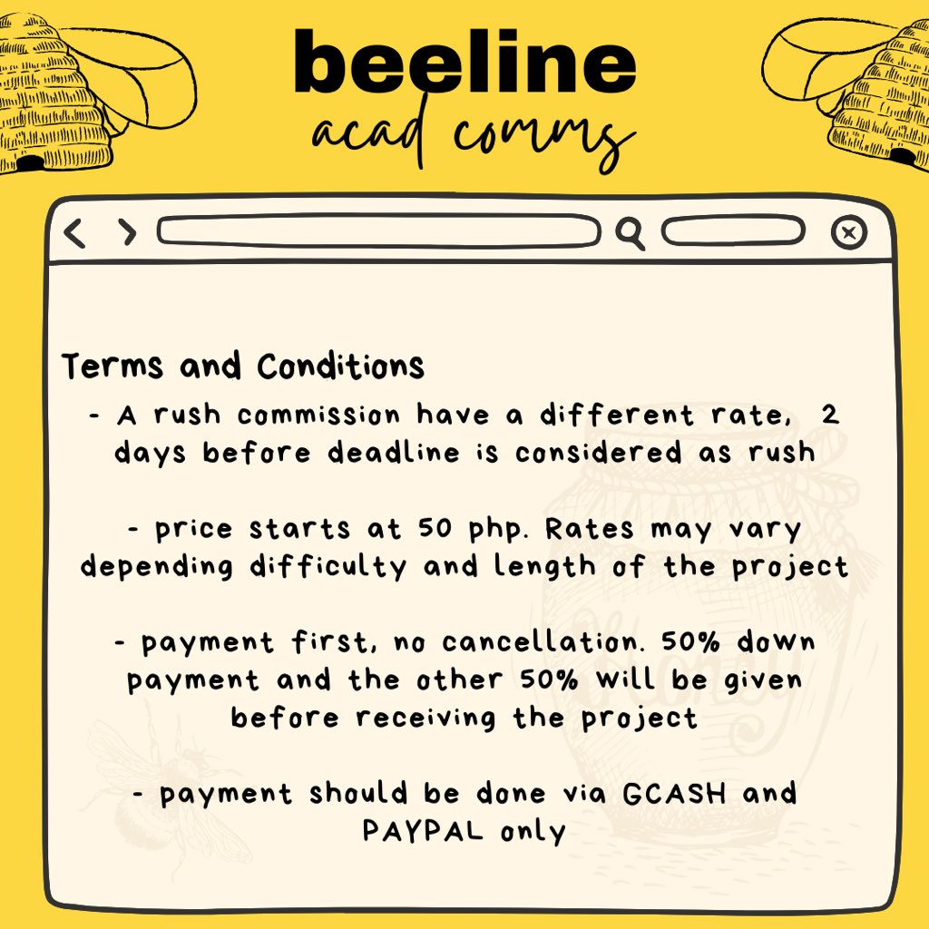beelinecomms's tweet photo. hi i'm beeline! i've been doing commissions since 2022 ^-^

📎rush and non-rush commissions 
📎same-day deadline commissions 

write-ups and creatives forte

lf client acad comms academic https://t.co/GIEuFhXgWc
