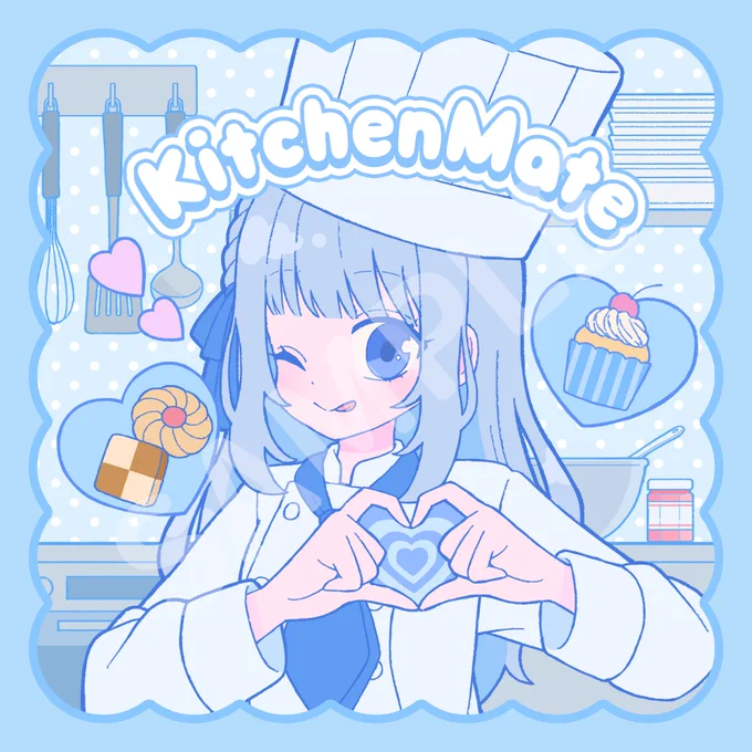 【WORK】ヤミナベレコーズ様()のM3 2025春配布予定のCD『KitchenMate』ジャケットイラスト描かせていただきました!ゆきまめ様()#M3春 