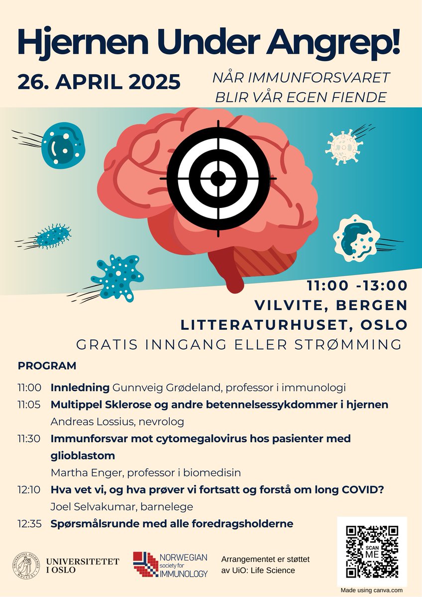 Norwegian Society for Immunology (@nsimmun) on Twitter photo 📅On Saturday 26th April we are marking #Dayofimmunology with a series of talks (in Norwegian) on this year's theme #BrainAndImmunity! Check out poster📷and the link👇for more info!
🔗norwegianimmunology.org/day-of-immunol…
<a href="/iuis_online/">International Union of Immunological Societies</a> 📅On Saturday 26th April we are marking #Dayofimmunology with a series of talks (in Norwegian) on this year's theme #BrainAndImmunity! Check out poster📷and the link👇for more info!
🔗norwegianimmunology.org/day-of-immunol…
<a href="/iuis_online/">International Union of Immunological Societies</a>
