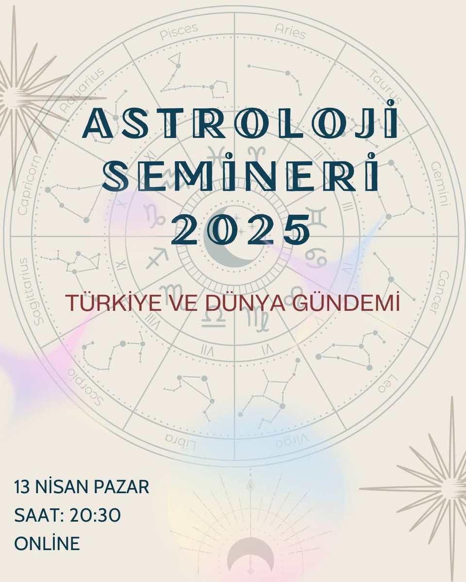 Dünya ve Türkiye Gündemi 2025 ve 2026
Her yıl olduğu gibi yine önceden bilgilenin. 
Önemli geçişler yaşadığımız bir yıl 2025 ve 2026

Astroloji bilmeyenler de katılabilir. 

İletişim için DM veya 
WhatsApp 05332500955