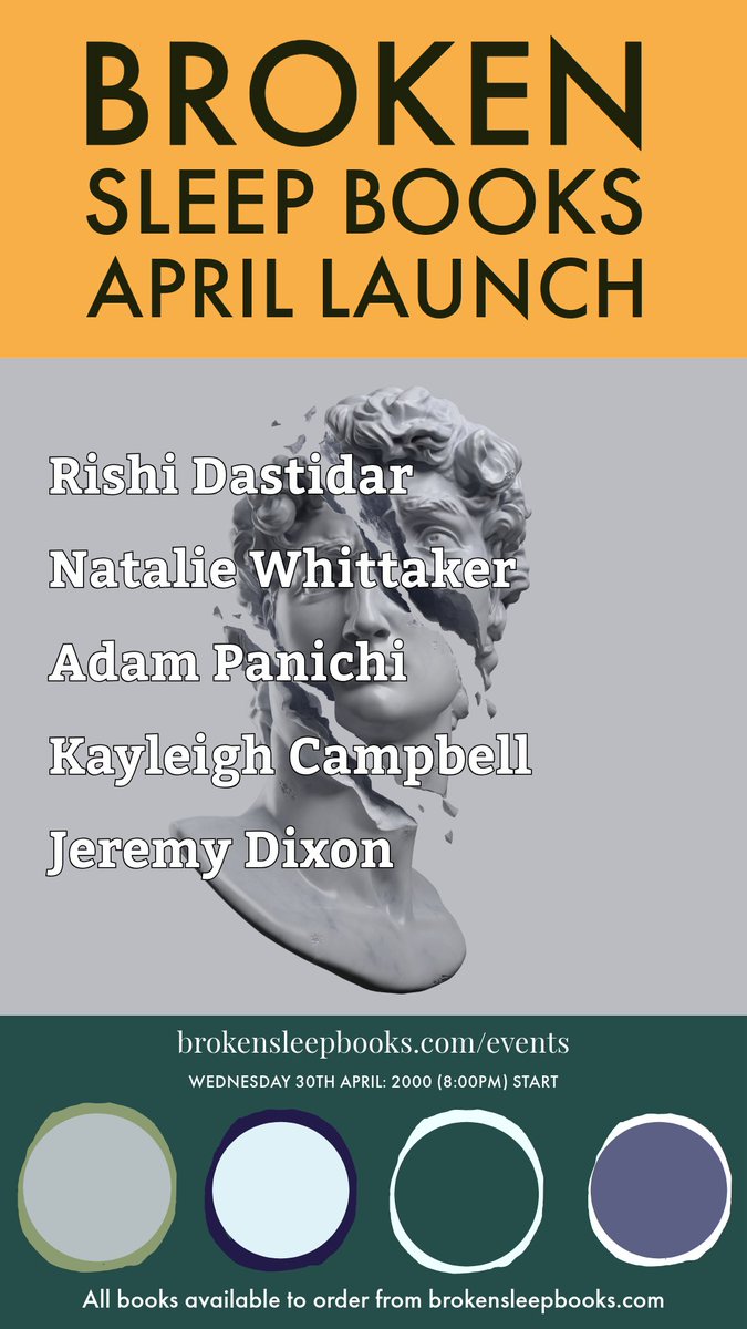 Rishi Dastidar 🔱🌊 (@betarish) on Twitter photo It'd be lovely if you could join me online to celebrate the publication of my latest
<a href="/brokensleep/">Broken Sleep Books</a> publication, 'A hobby of mine'. 30 April from 8pm, and I'll be in some fine poetic company as you can see from the below. Link to follow It'd be lovely if you could join me online to celebrate the publication of my latest
<a href="/brokensleep/">Broken Sleep Books</a> publication, 'A hobby of mine'. 30 April from 8pm, and I'll be in some fine poetic company as you can see from the below. Link to follow