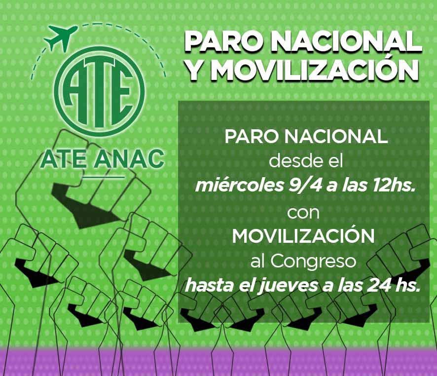 ATE_ANAC's tweet photo. #ATEANACinformATE #ATEANACreclama
👉Adherimos al #ParoGeneral
desde las 12 hs del 9/4 hasta las 24 hs del 10/4.
🥁MOVILIZAMOS al 🏛️Congreso de la Nación concentrando a las 15hs en 📍Rivadavia y Montevideo
#EsConATE https://t.co/ZWgKTfUEPT