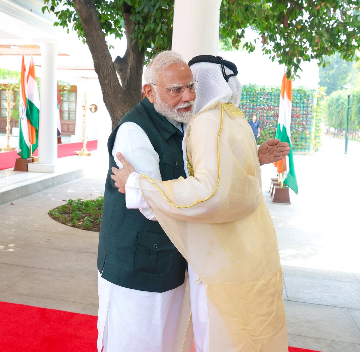 narendramodi's tweet image. Glad to meet HH Sheikh Hamdan bin Mohammed bin Rashid Al Maktoum, the Crown Prince of Dubai. Dubai has played a key role in advancing the India-UAE Comprehensive Strategic Partnership. This special visit reaffirms our deep-rooted friendship and paves the way for even stronger…