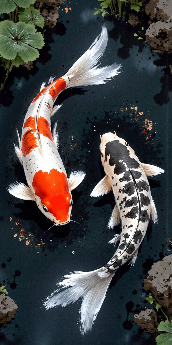 MingStar's tweet photo. Yin &amp; Yang #aiart #koi #fish https://t.co/XzW1QtvvCO