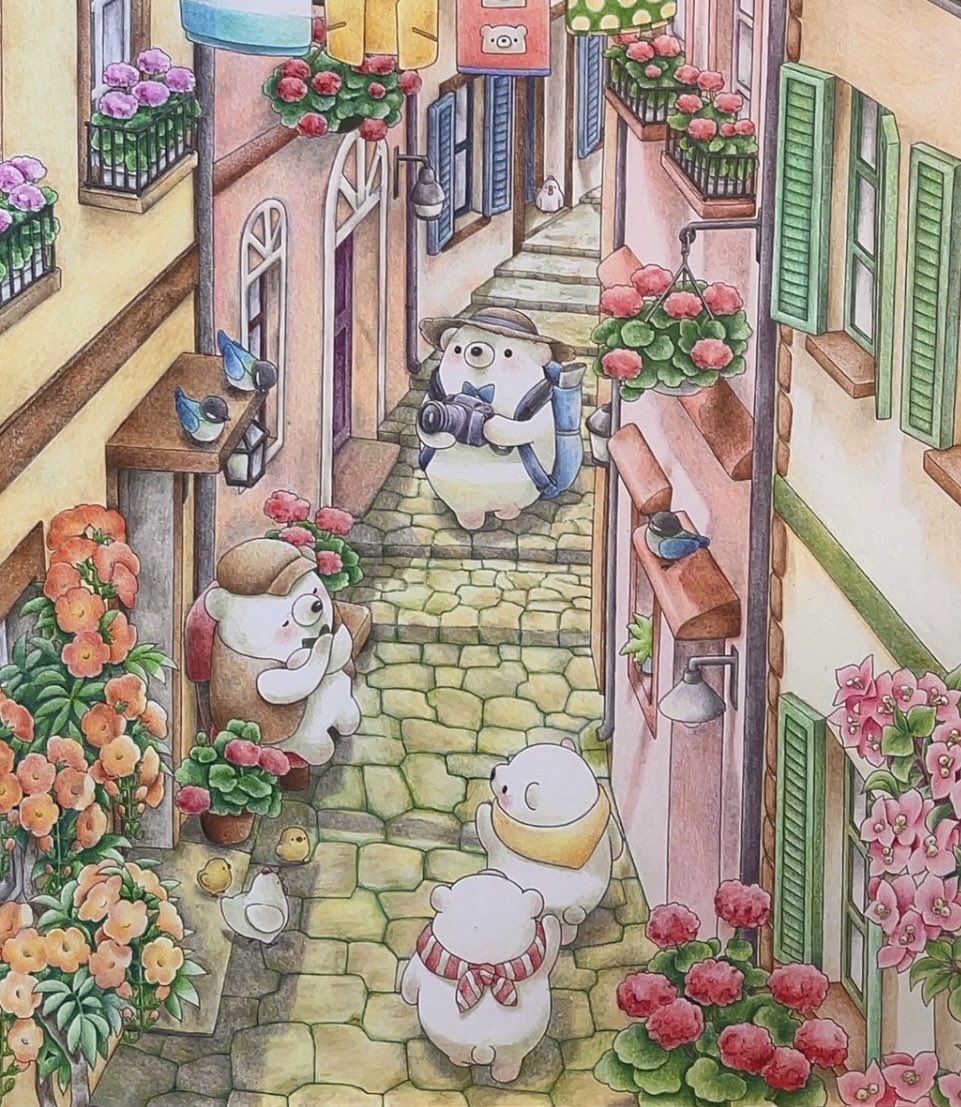 #塗り絵　#ぬりえ　#大人の塗り絵　#コロリアージュ　#くま国のくま塗り絵　#ちっぷ　<a href="/stkumachip/">ちっぷ🐻‍❄塗り絵</a>  #河出書房新社