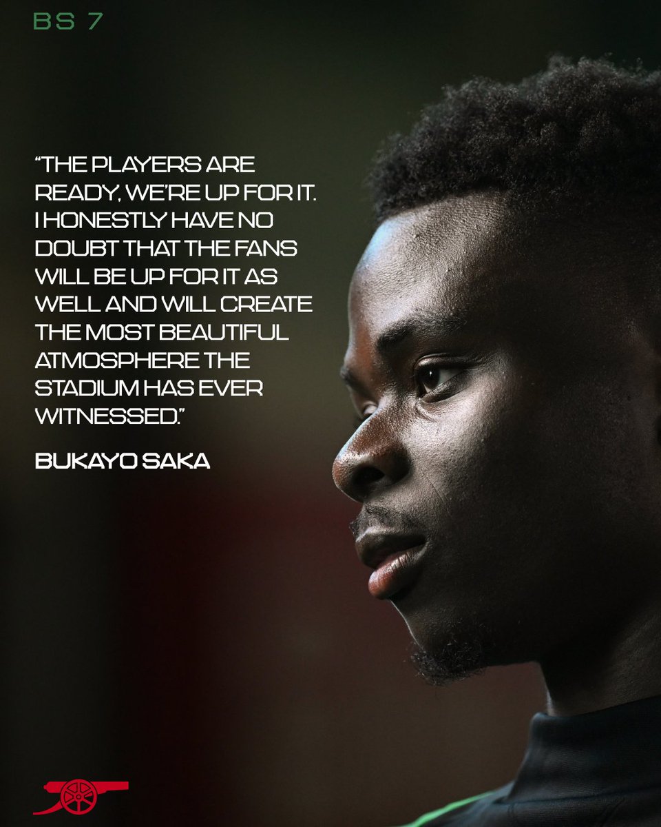 Bukayo can't wait to hear your noise tonight, Gooners 📣