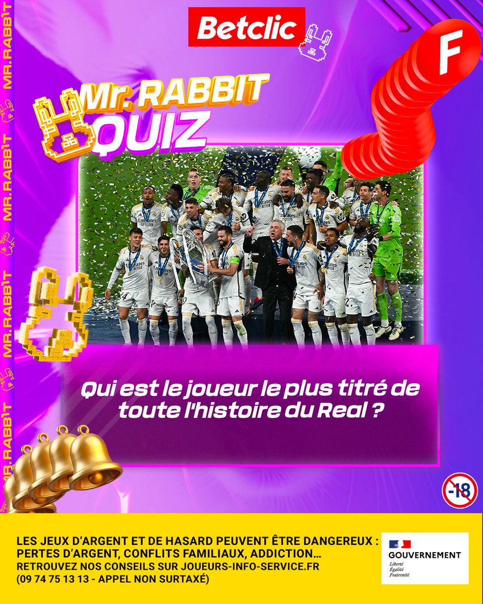 Betclic's tweet photo. LA LDC EST DE RETOUR MES LAPINS ! 🐰

🎁 10 x 50€ de Freebets* à gagner pour ceux qui trouvent ce crack 😎

Réponds en commentaire avec ta réponse + ton pseudo Betclic + #MrRabbitRégale pour tenter ta chance 🤝 https://t.co/2XJKo8nHA9
