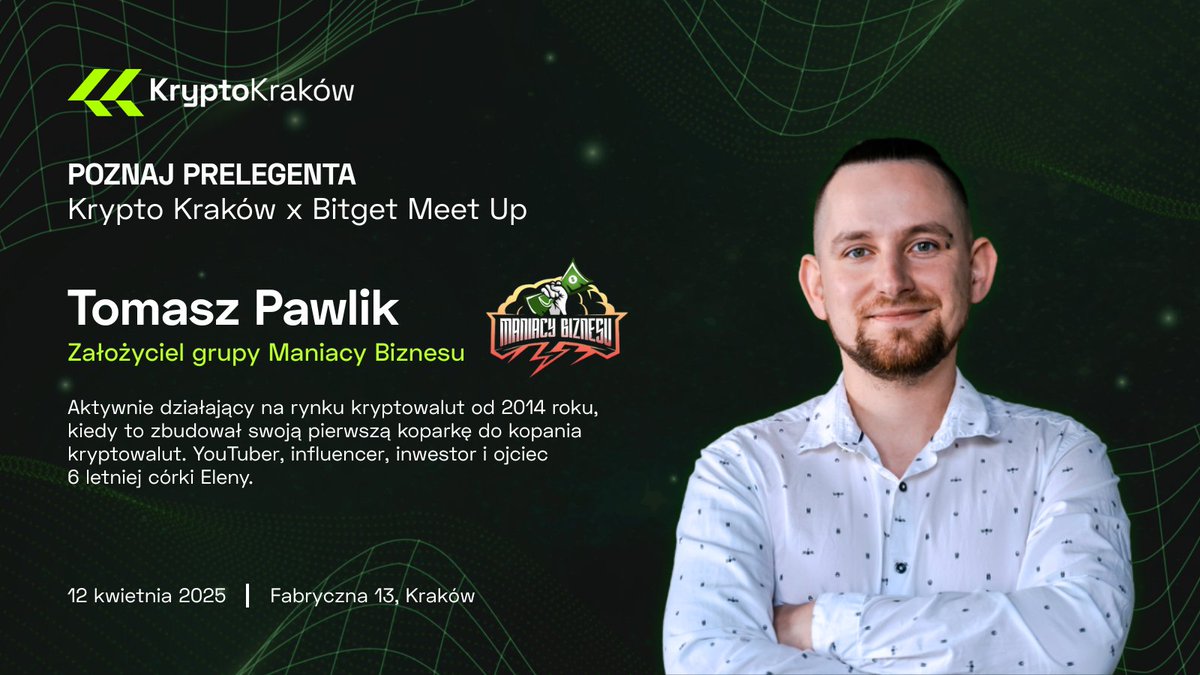 KryptoKrakow (@kryptokrakow) on Twitter photo 💸 Jak zarabiać na krypto… i to pasywnie?
🔥 Sprawdź prelekcję <a href="/pawliktomas/">Tomasz Pawlik</a> z <a href="/ManiacyBiznesu/">Maniacy Biznesu</a> na Krypto Kraków x <a href="/BitgetPL/">BitgetPL</a>:
🎤 “Czy pasywne zarabianie na kryptowalutach jest możliwe?”
📍Zapisz się: lu.ma/bpzul6ah
#KryptoKraków 💸 Jak zarabiać na krypto… i to pasywnie?
🔥 Sprawdź prelekcję <a href="/pawliktomas/">Tomasz Pawlik</a> z <a href="/ManiacyBiznesu/">Maniacy Biznesu</a> na Krypto Kraków x <a href="/BitgetPL/">BitgetPL</a>:
🎤 “Czy pasywne zarabianie na kryptowalutach jest możliwe?”
📍Zapisz się: lu.ma/bpzul6ah
#KryptoKraków