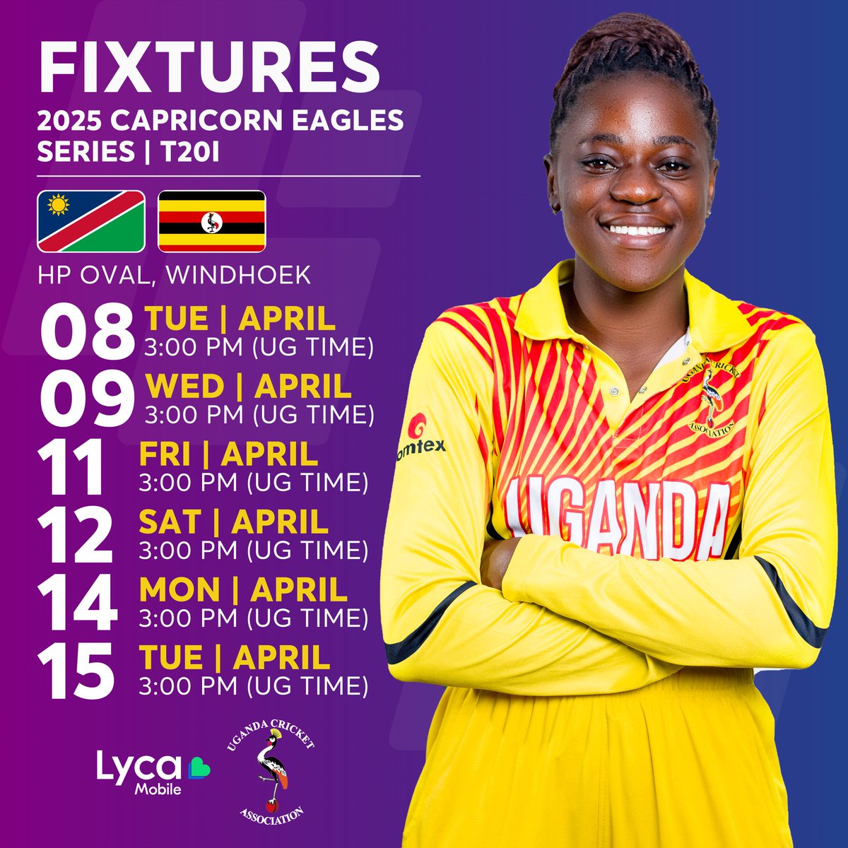 Lets go VictoriaPearls.
Lets go  🇺🇬🇺🇬🇺🇬🏏🏏