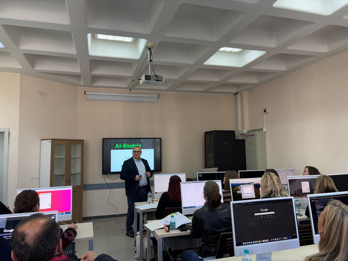 tuncerca's tweet photo. #AIEnable Project workshop on AI in Education at İstanbul Üniversitesi-Cerrahpaşa with teachers from Sweden, Portugal, Lithuania, Italy, Greece and Türkiye. Best practices evolving from the workshops.. Great feedback on our work and great addition from the professionals https://t.co/VawkPt2soI