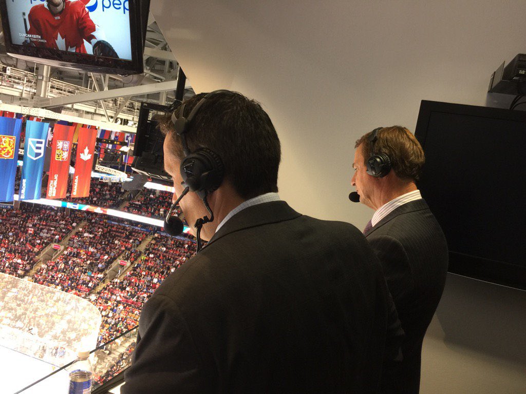 There many great tributes to Greg Millen.  I hope his family reads them at some point-he did great things for many people.  My 1st ever call on HNIC was with Millsy and he made it easy. This pic is from World Cup of Hockey. You will be missed-thank you for everything