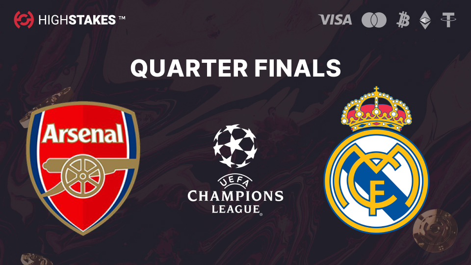 highstakes's tweet photo. ⚽ Arsenal vs Real Madrid – UCL #QuarteFinal clash! 🏆

🔥 Will the Gunners rise or will Madrid’s UCL legacy prove too strong?

📲 Bet now on 🧧HighStakes™ for the best odds!

👉 https://t.co/lTLjjkwr5k

#Football #UEFA #ChampionsLeague #Betting #SportsBetting #Crypto #Bitcoin #GamblingX