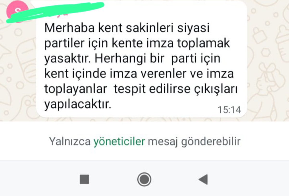 Konteyner Kentlere Ekrem İmamoğlu Yasağı!

"İmza verirseniz, çıkışınız yapılacak"

Defne-Harbiye İlk Umut Konteyner Kentinde Ekrem İmamoğlu için imza vermek isteyen vatandaşlara konteyner kent yönetimi tarafından "imza verenler ve toplayanlar 
tespit edilirse çıkışı yapılacaktır"