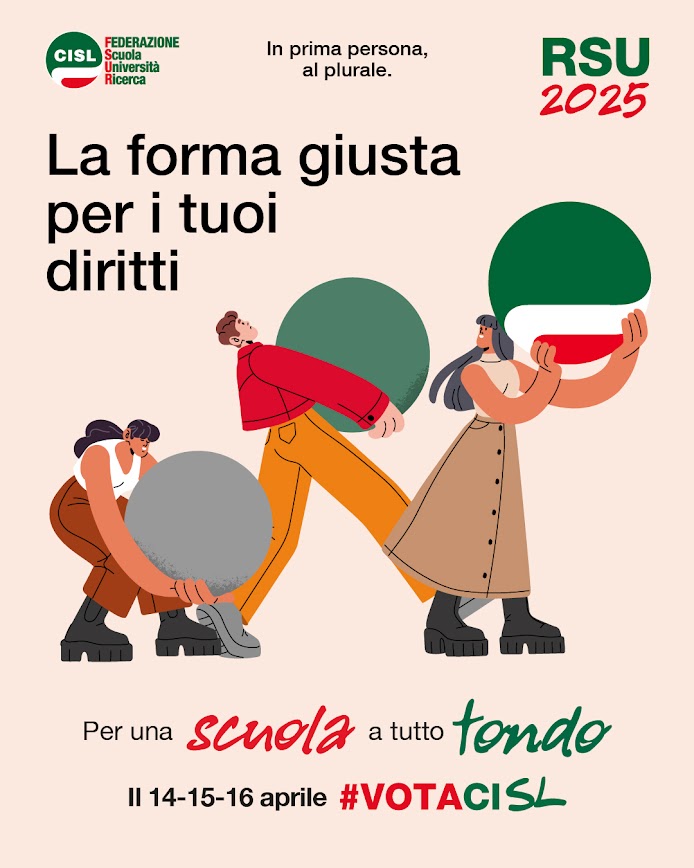 cislscuola's tweet image. Per un #sistemascolastico efficace e di qualità, la risorsa fondamentale sono le #persone che ci lavorano.
Siamo impegnati ogni giorno a rappresentarle al meglio, facendoci carico dei loro #problemi e delle possibili #soluzioni, promuovendone i #diritti, rivendicando un