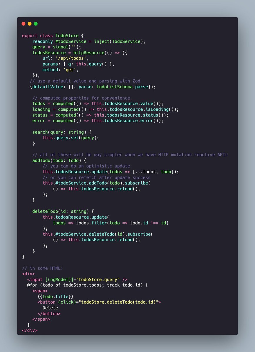 #Angular's new `httpResource` makes it super easy to actually spin up your own simple state management

(This will become even easier if/when we get new reactive primitives for HTTP mutations)